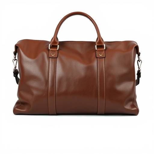 A product shot of a high-end leather handbag on a white background with professional lighting.
