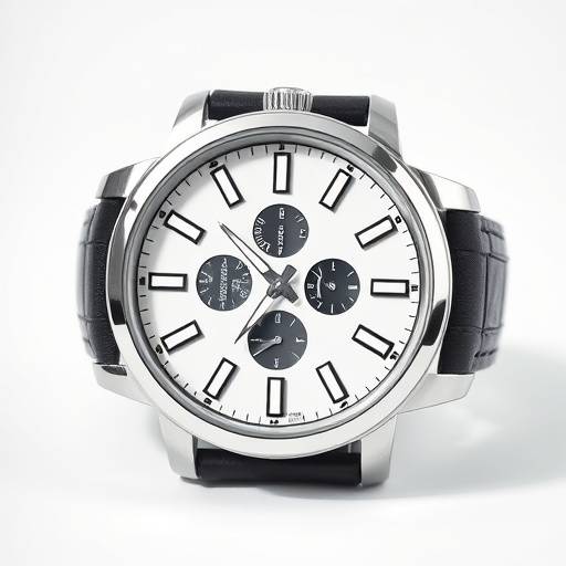Product shot of a luxury watch on a clean, white background with professional lighting.